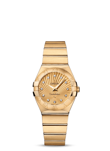 Omega Constellation Quartz 27 Brushed Yellow Gold / Champagne Supernova